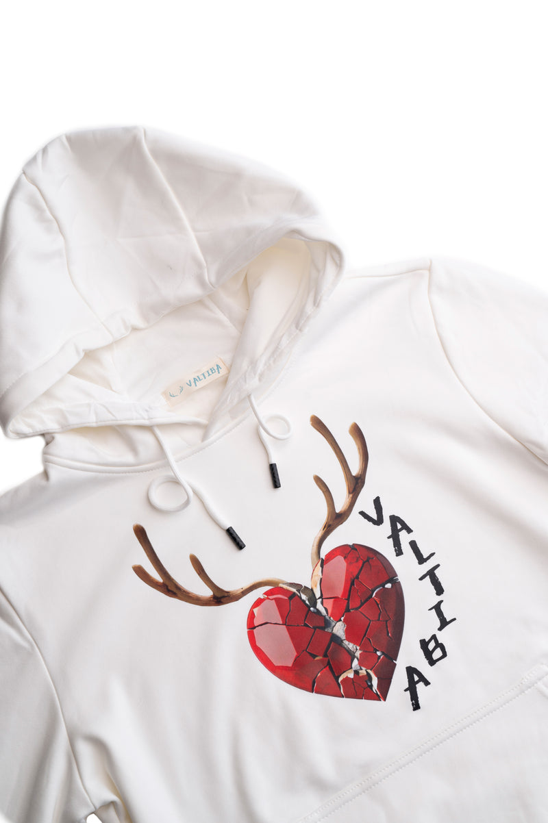 Sweat à capuche blanc