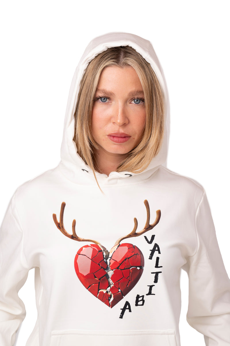 Sweat à capuche blanc