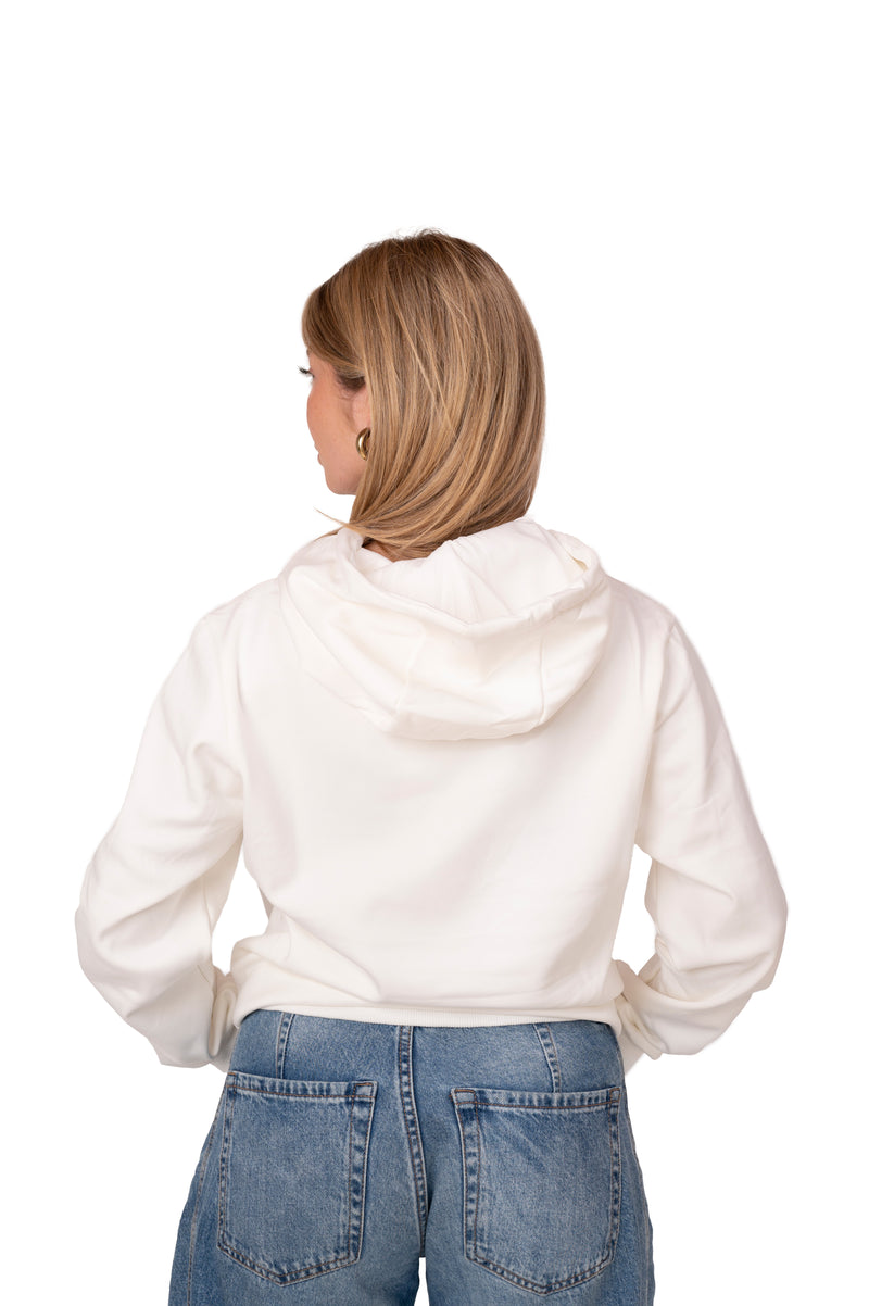 Sweat à capuche blanc