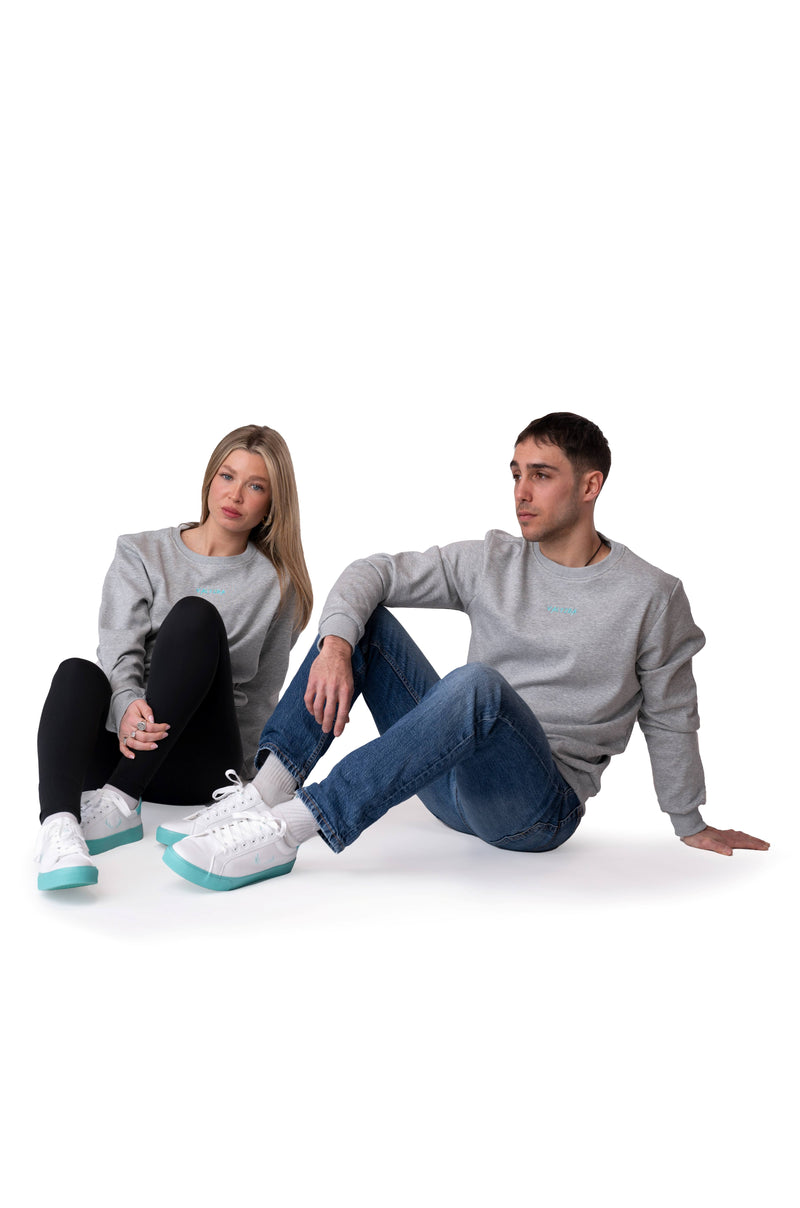 Sweat-shirt gris brodé