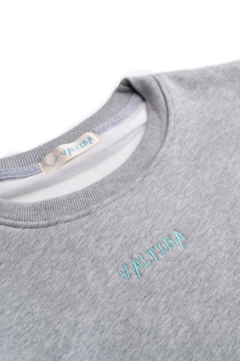 Sweat-shirt gris brodé