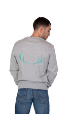 Sweat-shirt gris brodé
