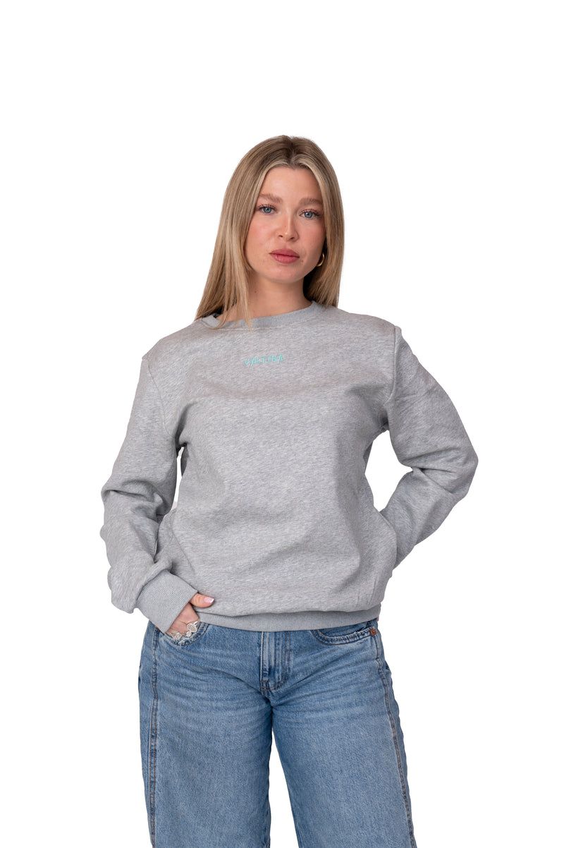 Sweat-shirt gris brodé