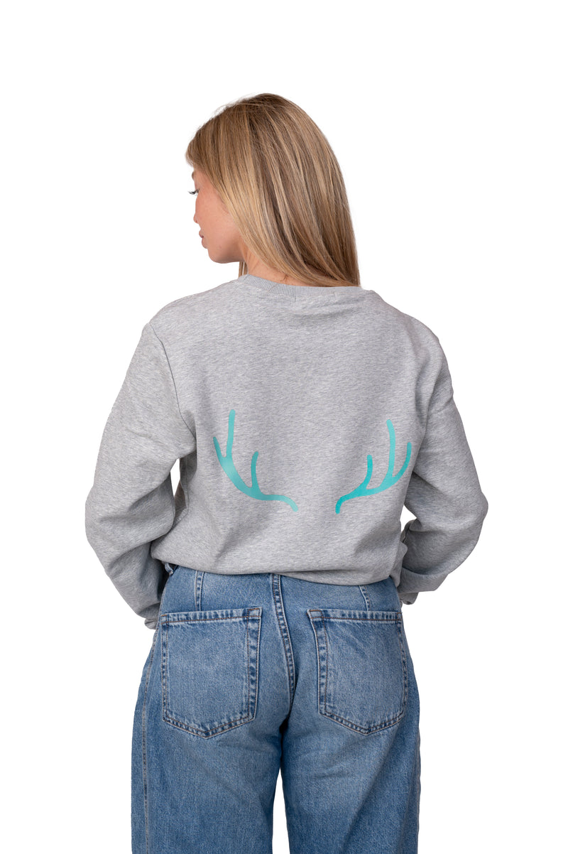 Sweat-shirt gris brodé