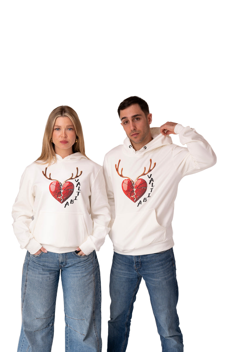Sweat à capuche blanc