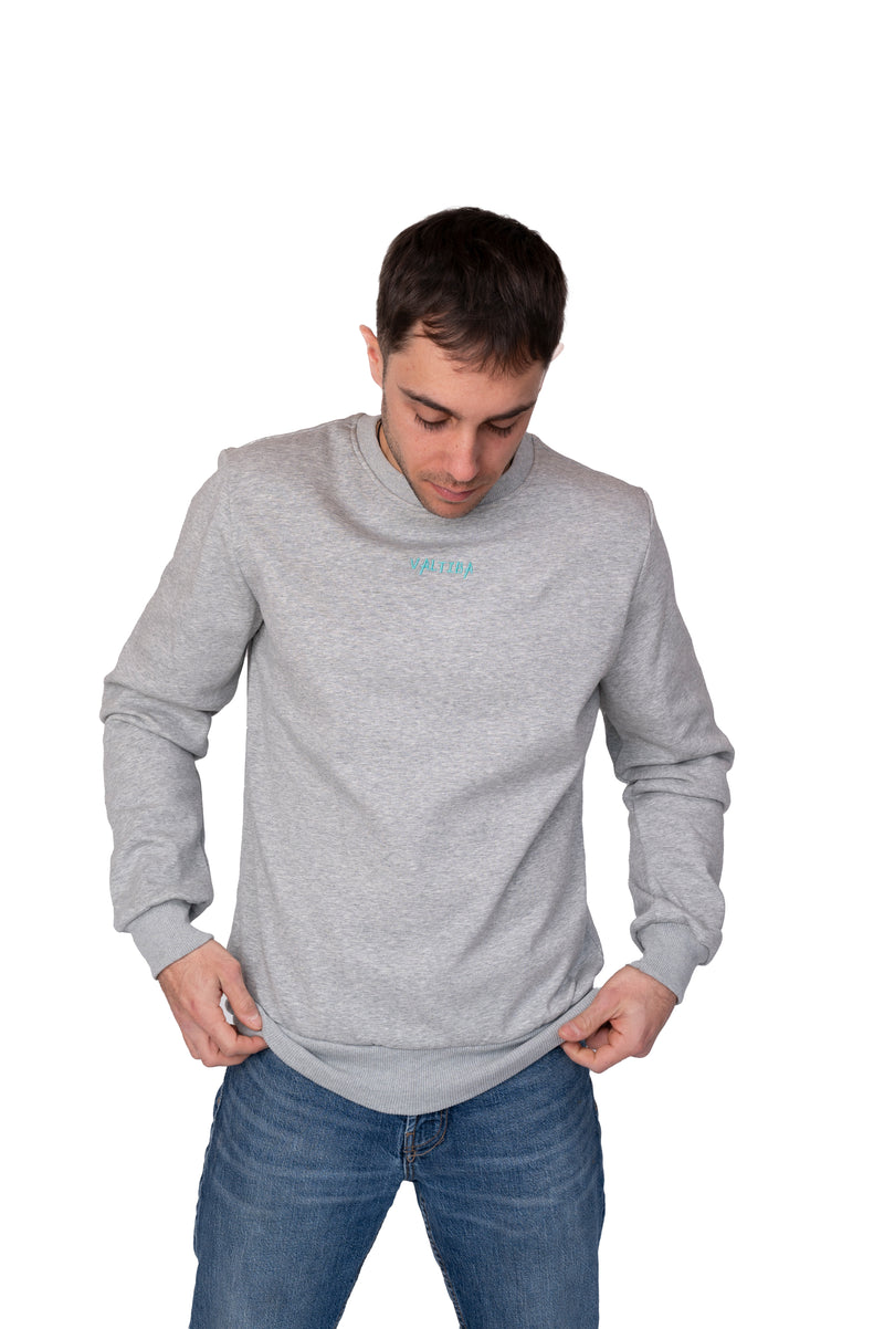 Sweat-shirt gris brodé